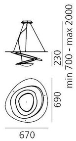 Artemide 1256110A - LED Dimmelhető csillár zsinóron PIRCE LED/44W/230V 3000K fehér