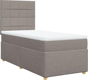 vidaXL tópszínű szövet rugós ágy matraccal 90 x 190 cm
