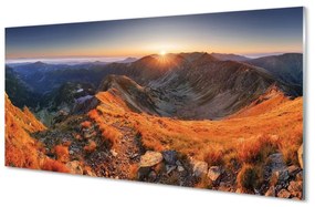 Üvegképek Mountain naplemente 125x50 cm