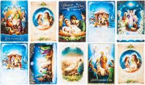 Karåcsonyi képeslapok betlehemmel aranyozott MIX mintåk 10 db