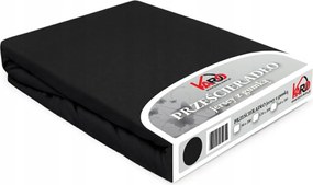 Gumis jersey lepedő 140x200 fekete Constance Karo