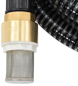 fekete PVC szívótömlő sárgaréz csatlakozókkal 1,1 5 m&quot;