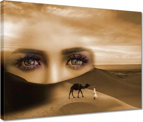 Vászonkép 40x30 Sivatag Szemek Csaj Szépia