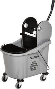 HOMCOM Tisztítókocsi 36 Literes Vödör Mop Tisztítókocsi Csavaróval, Szürke, 54 x 41 x 91,5 cm | Aosom