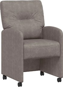 vidaXL Kerekes Étkező Székek 2 pcs Szürke 57 x 67 x 95 cm Műbőr