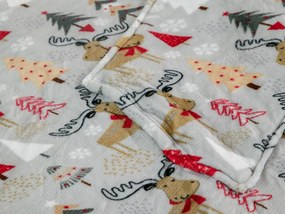 YULE HUG világosszürke báránybunda hatású kapucnis, ujjas pléd
