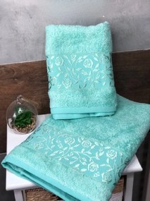 Bambusz törülköző - fürdőlepedő türkizkék A törülközők mérete: Törülköző 50x90 cm