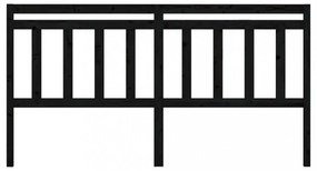 fekete tömör fenyőfa ágyfejtámla 186 x 4 x 100 cm