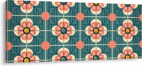 Kép - Retro virágminta (120x50 cm)