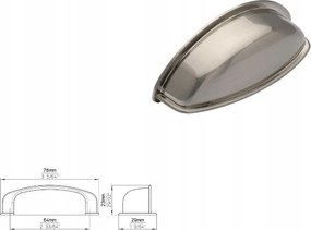 Bútorfogantyú akasztó Siro 1003-79ZN21 rozsdamentes acél hatás