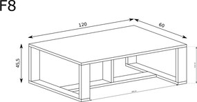 Aldabra Fonti F-8 dohányzóasztal, karamell tölgy