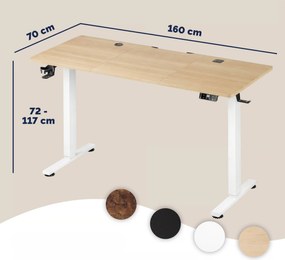 Deuba Magasságban állítható asztal 160x75x117 cm - bézs