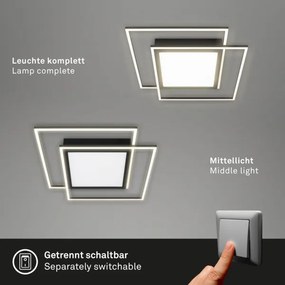 Brilo - LED mennyezeti lámpatest 2xLED/16W/230V + LED/19W 51,5x51,5 cm fekete