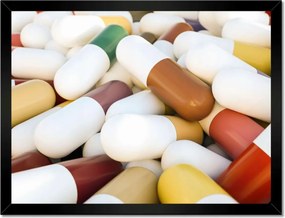 Poszterek keretben 40x30 Orvosi tabletták halom