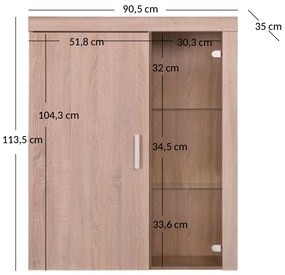 Regál Dalila 1D1W (szonoma tölgy). 1052832