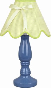 Asztali lámpa klasszikus retro kerámia kék zöld lámpabúra Candellux