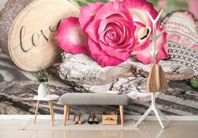 Öntapadó fotótapéta Love rózsa
