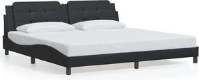 vidaXL fekete műbőr ágykeret matrac nélkül Zadar 200x200 cm