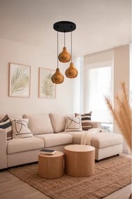 Reality - SPROUT kábeles függőlámpa 3xE14/40W/230V barna/rattan