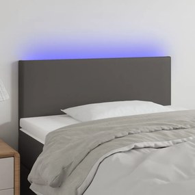 szürke műbőr LED-es fejtámla 80 x 5 x 78/88 cm