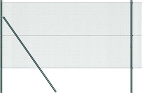 vidaXL Kerítésoszlop Zöld 25 x 1,2 m (12 x 12 mm háló) Acél és PVC