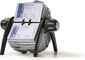 Névjegykártyatartó, műanyag, 400 db-os, forgatható, fekvő, DURABLE, VISIFIX®, fekete (DB241701)