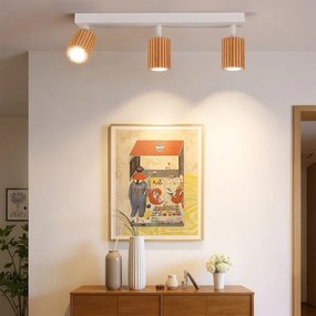 Brilagi - Spotlámpa MODERN WOOD 3xGU10/8W/230V kaucsukfa/fehér