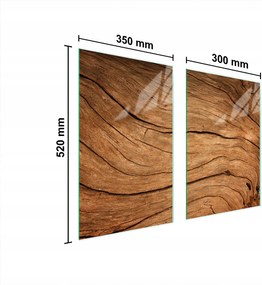 Üveg Konyhai Védőlap 65x52 Fa