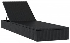 2 db fekete polyrattan napágy asztallal