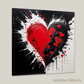 Absztrakt szív 2 – Modern érzelmek prémium vásznon 40x40cm