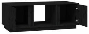 fekete tömör fenyőfa dohányzóasztal 110x50x40 cm