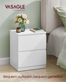 Éjjeliszekrény beépített konnektorral, 2 db-os szett felhőfehér