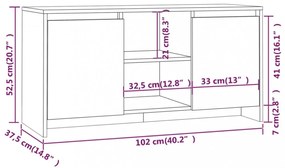 sonoma tölgy színű szerelt fa TV-szekrény 102 x 36 x 50 cm