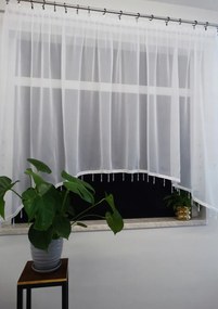 Mg Függöny Fátyol ív gyöngyök Fehér ezüst hosszú 300x155cm varrott