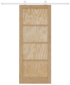 Tolóajtó Szett Természetes és fehér 86 x 211 cm