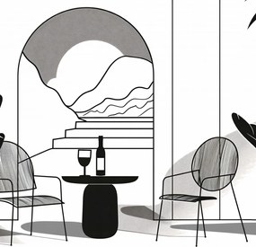 Poszter 100x100cm Pihenés a monokrómban