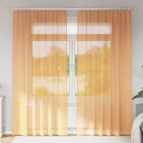 vidaXL 2 db narancssárga voile függönyök rúd zsebekkel