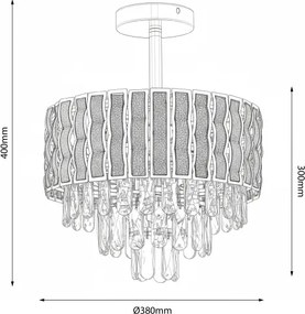 Brilagi - Plafonra szerelhető CRISTAL csillár 5xE14/40W/230V, Ø 38 cm