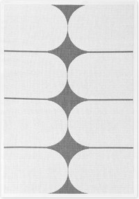 Teraszszőnyeg 160x230cm,fekete krémszínű kétoldalas lapos szövésű zsinóros