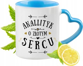 Elemzőnek Kék Bögre Szív Alakú Füllel Ajándék