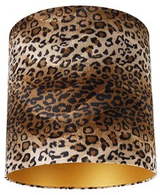 Velúr lámpaernyő leopárd design 40/40/40 arany belül