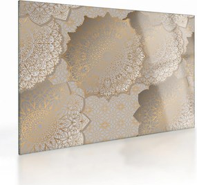 Kép - Mandalák arany tónusokban (üvegen) (70x50 cm)