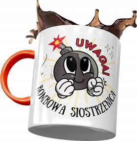 Narancssárga bögre az unokahúgnak ajándékba, fényképes nyomtatással