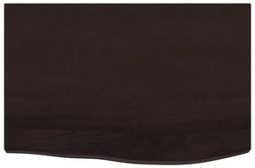 sötétbarna kezelt tömör tölgyfa asztallap 60x40x(2-4) cm