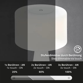 Briloner 7420016 - LED Dimmelhető újratölthető érintős asztali lámpa LED/4W/5V 3000K fehér