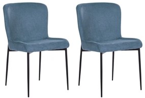 Kék kárpitozott szék kétdarabos szettben ADA Beliani