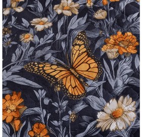 Ágytakaró BUTTERFLY GARDEN kék-szürke Méret: 220 x 240 cm