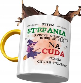 Sárga Bögre Stefánia Barátnőknek Ajándék Nyomtatott Fotóval