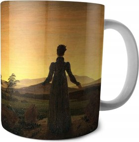 Bögre Nő a lenyugvó nap hátterében Caspar David Friedrich