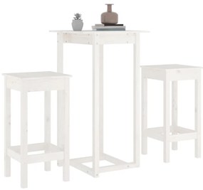 3 részes fehér tömör fenyőfa bárszett